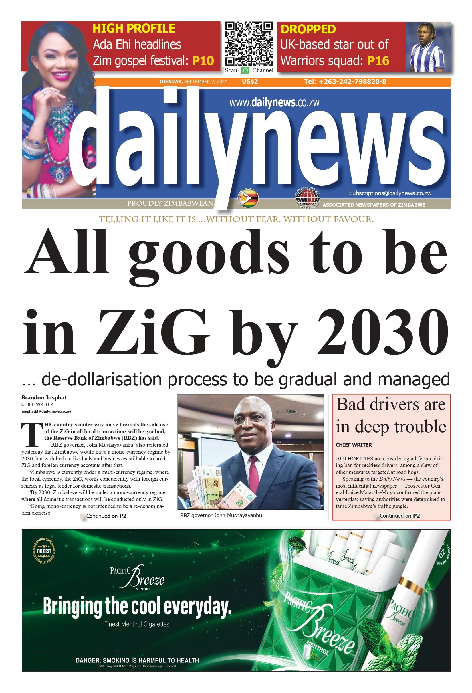 Tuesday 2 September 2025